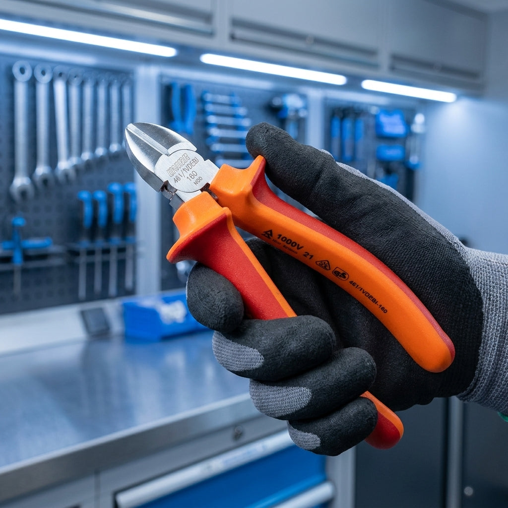Unior Diagonal-Seitenschneider 461-1VDEBI rot, 22mm. VDE-isoliertes Profi-Werkzeug für Elektriker. Premium Stahl, präzise.