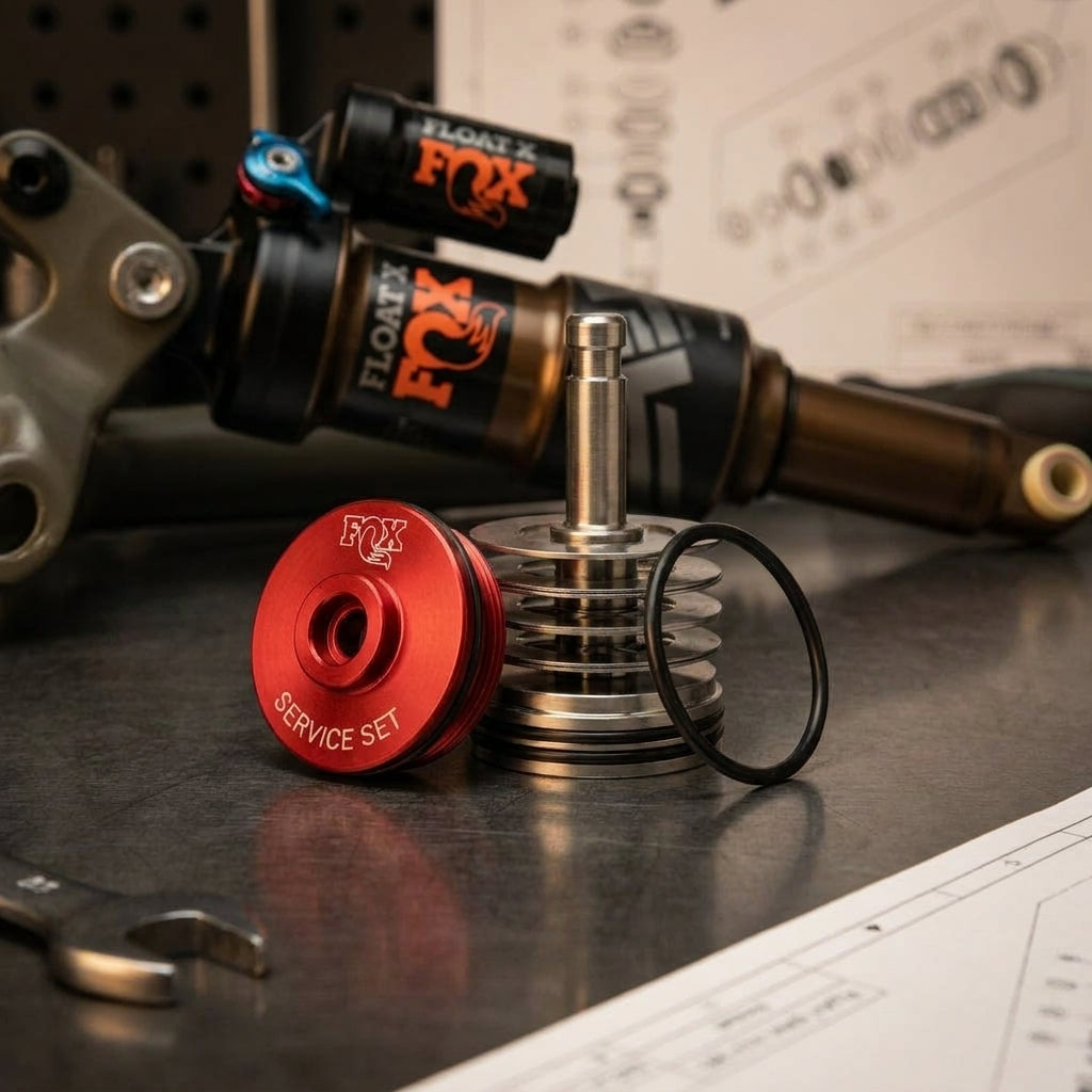 FOX Service Set Valve Stack Assy für FLOAT X & DHX Dämpfer. Präzise Wartung und Tuning für Mountainbike Federung.