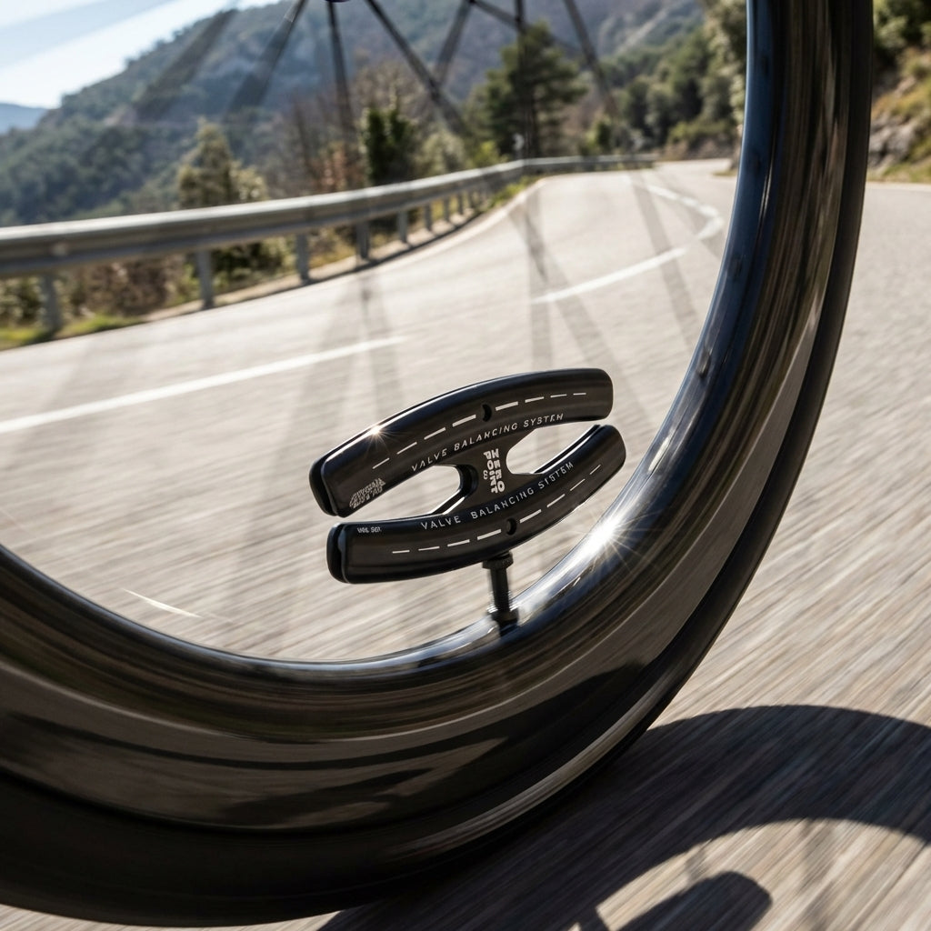 Miche Ventilgegengewicht Zero Point 9g, schwarzes Ausgleichssystem am Fahrradventil für optimale Radbalance.