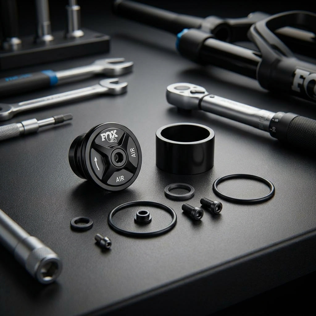 FOX Service Set Topcap Assy FLOAT LC NA2 32 Black für präzise Federgabel Wartung und Performance Upgrade. Fahrradteile.