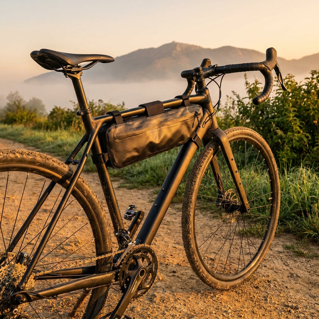 M-Wave Bikepacking Rahmentasche 2,1L schwarz. Wasserdichte Oberrohrtasche für Gravelbike, Bikepacking und Trekking. Ideal für Abenteuer.