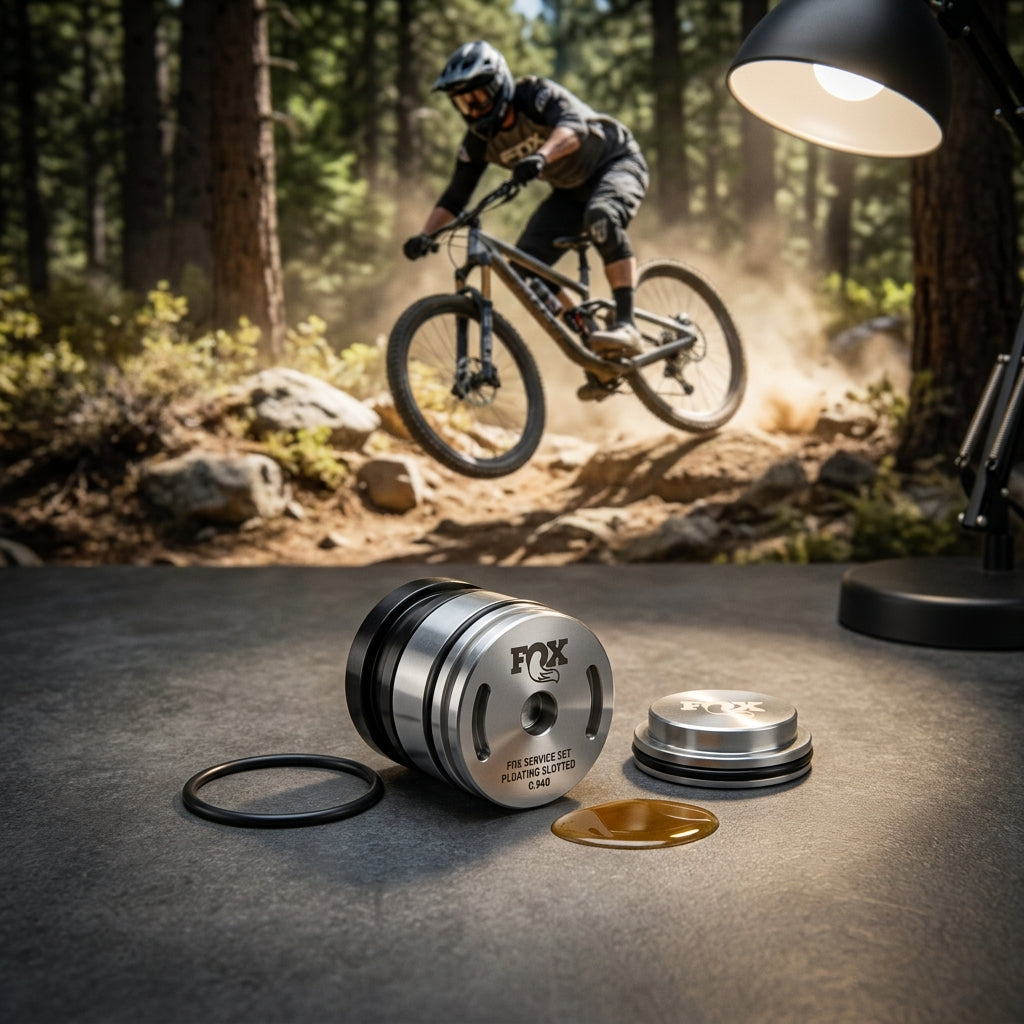 FOX Service Set Piston Assembly Floating Slotted für präzise MTB Dämpfer Wartung. Optimale Federung Performance und Langlebigkeit.