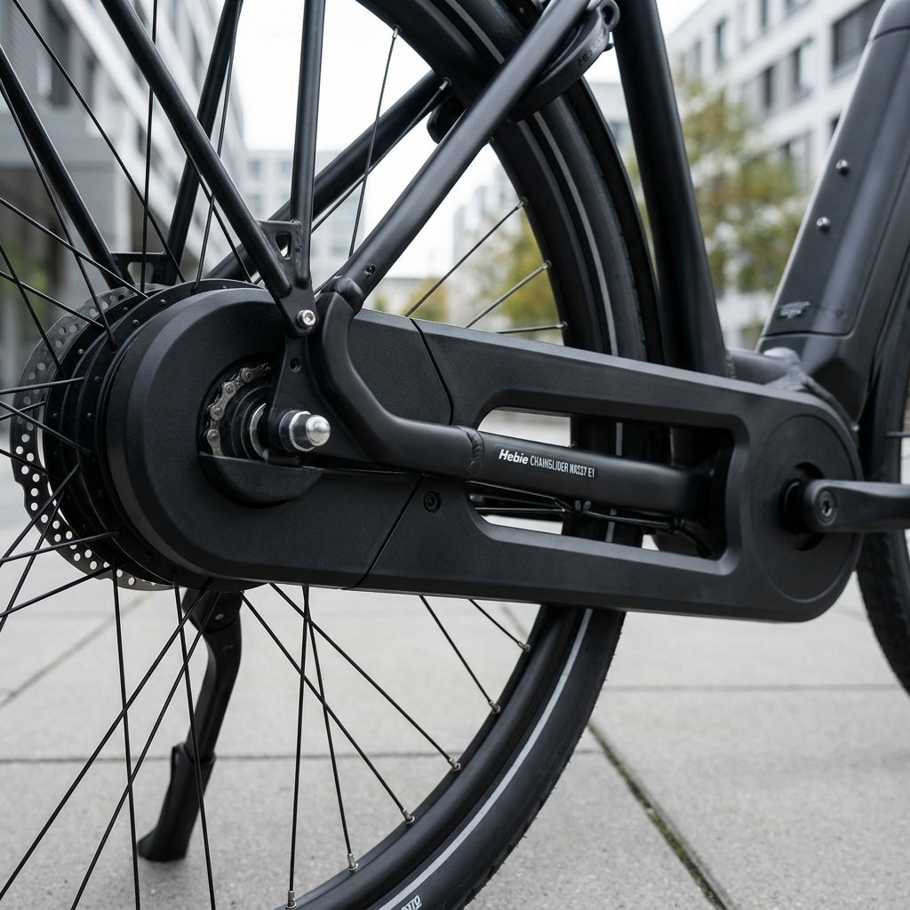 Hebie CHAINGLIDER NX527 E1 Kettenschutz schwarz für Shimano Nexus 5 am E-Bike.