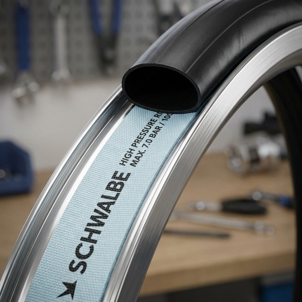 Schwalbe Super Hochdruck Felgenband 28 Zoll in Fahrradfelge, leicht, robust, pannensicher, 7.0 Bar / 100 PSI.