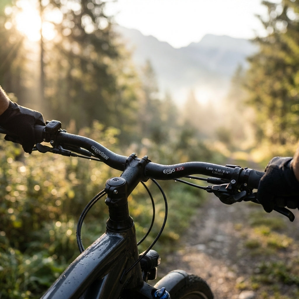 Ergotec Ergo XXL Lenkerbügel 25,4mm in Schwarz aus Aluminium für ergonomisches Trekking und Radtouren.