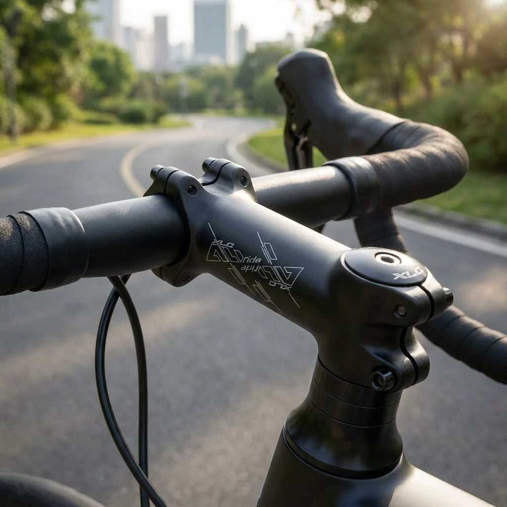 Schwarzer XLC Ahead Vorbau All Ride am Fahrradlenker mit XLC Logo.