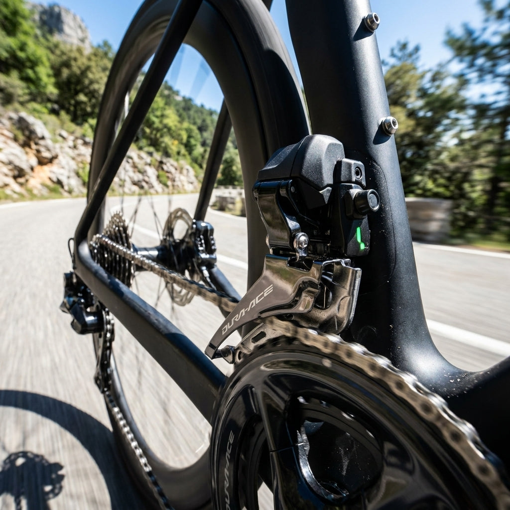 SHIMANO DURA-ACE Di2 Umwerfer FD-R9250 für Rennrad. Maximale Schaltpräzision und Performance für anspruchsvolle Fahrer.