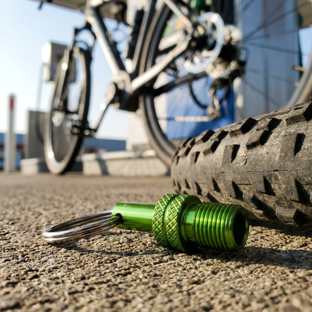 Grüner by,schulz Ventiladapter SV DV auf AV für Fahrräder kompaktes Mini-Tool für Autoventil-Pumpen