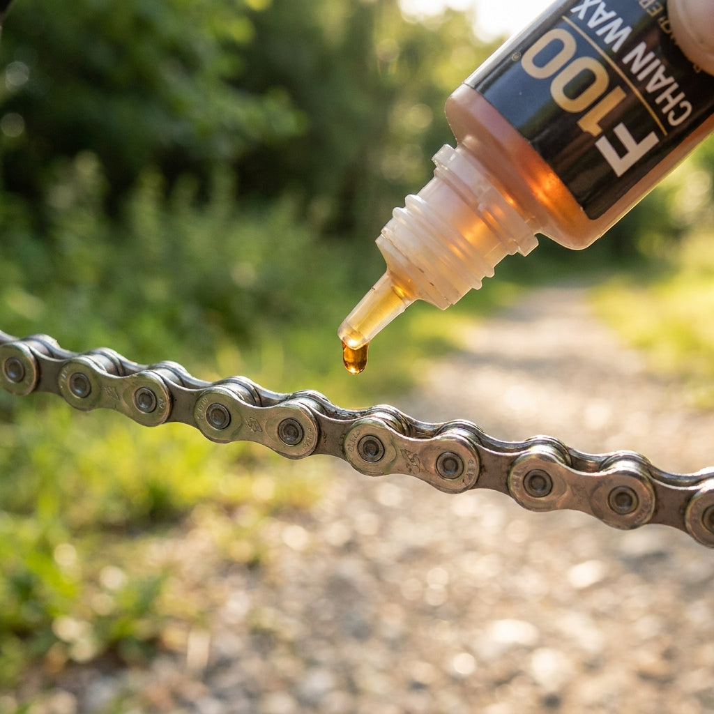 F100 Kettenwachs mit Bienenwachs für extreme Schmierleistung, Verschleißschutz und leichte Kettenbewegung. Optimale Fahrradpflege.