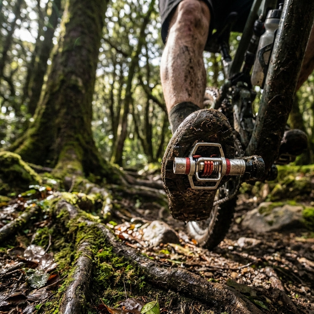 Crankbrothers Eggbeater 3 Klick-Pedal silber-rot. Hochwertiges MTB-Pedal für Mountainbiker auf anspruchsvollen Trails.