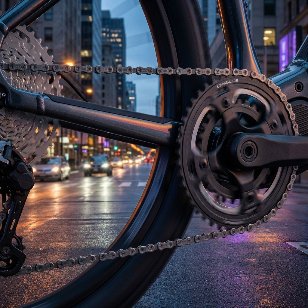 SHIMANO LINKGLIDE CN-LG500 11-fach Kette. Robust für E-Bikes & Alltagsräder. Hohe Haltbarkeit und sanftes Schalten.