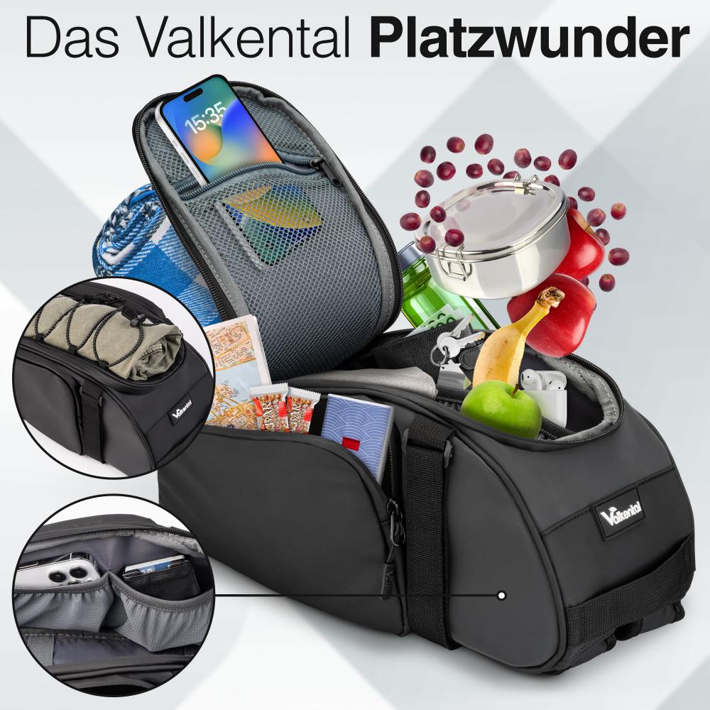 Valkental Gepäckträgertasche Trunk Bag schwarz mit Kühlung und Rucksackfunktion