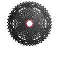 SunRace CSMX9X 11-fach Kassette 10-42 Zähne MTB Sram XD, schwarz mit rotem Lockring.