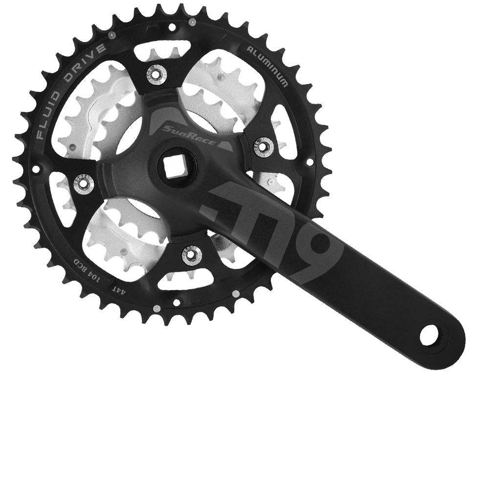 SunRace FCM914 Kurbelsatz schwarz, 44-32-22 Zähne, 175mm, 3x7/8/9-fach.