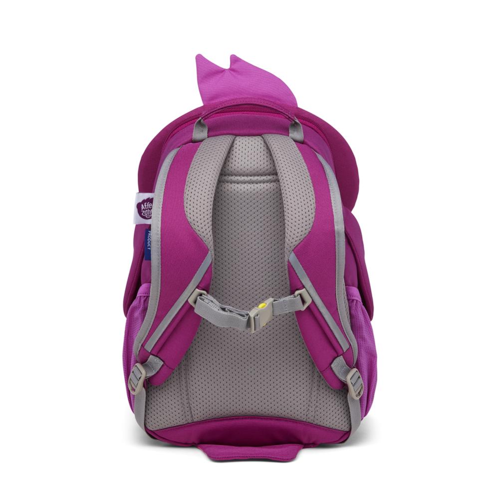 Affenzahn Großer Freund Kindergartenrucksack "Vogel" für Kinder, 8 Liter, lila, aus recycelten PET-Flaschen, mit Reflektoren und verstellbarem Brustgurt