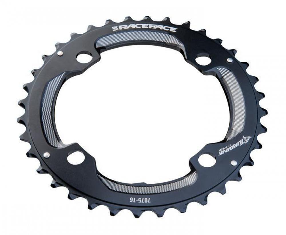 Race Face Turbine Kettenblatt, 64 BCD, 24 Z., 11-fach, schwarz - leichte Performance für Antriebe