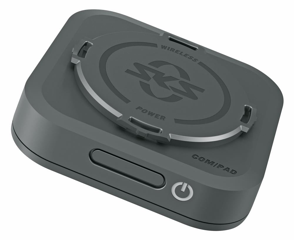 SKS COM/PAD Schnellladestation für E-Bike, induktives Laden, USB-C-Anschluss, kompakt 72x72x19mm, leichtes Design, ideal für unterwegs, schwarz