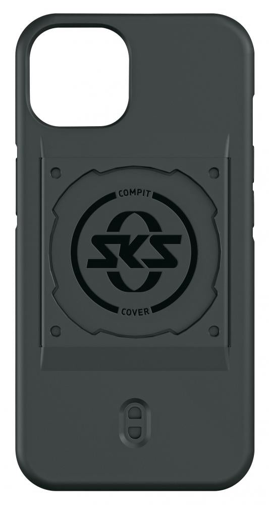 SKS Compit Cover für Apple iPhone 15 sicheres Befestigen am COMPIT-System mit stoßdämpfender 2-Komponenten-Hülle und Oversize-Bajonettaufnahme