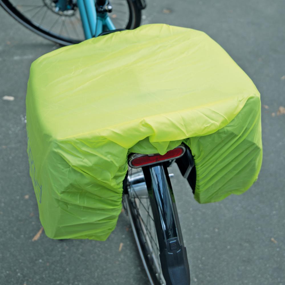 Northwind MonkeyLoad-T Doppeltasche, schwarz/lime, 30L Volumen, 33x15x33 cm, Polyester, inkl. Regenhülle, für Gepäckträger mit Federklappe