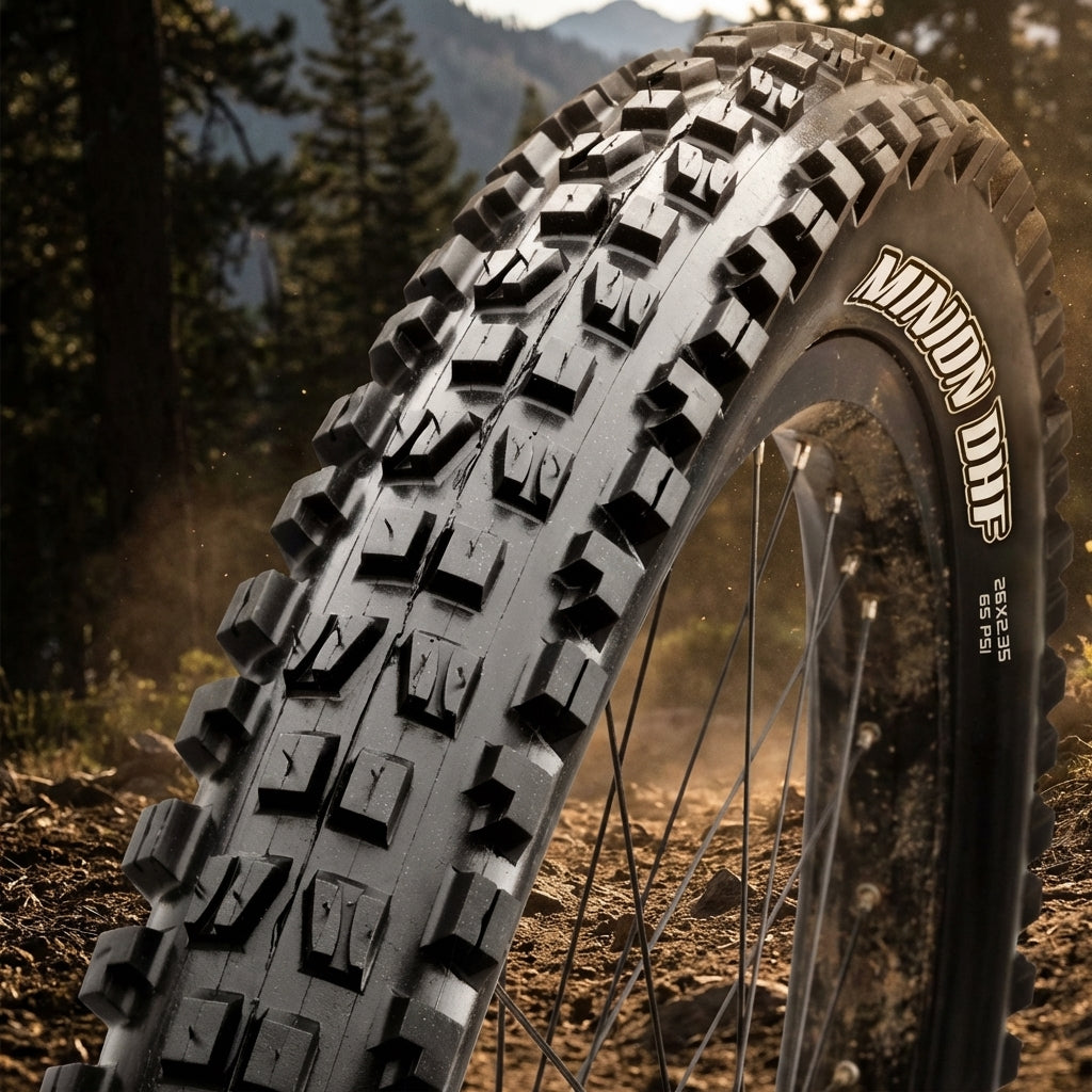 Maxxis Minion DHF MTB-Reifen 27.5 Zoll für Enduro und All-Mountain mit griffigem Stollenprofil auf Trail.