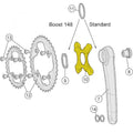 FSA Spider für 2-fach Modular Kurbelgarnituren BCD 98/68 mm Schwarz - präzise Kraftübertragung