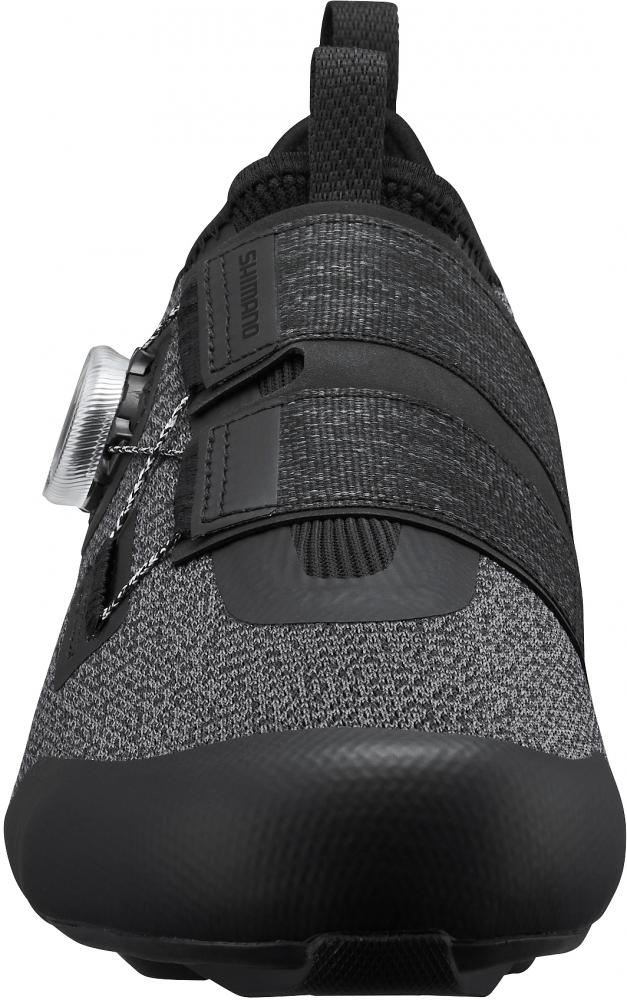 Schwarzer SHIMANO IC5011 Damen Road SPD Fahrradschuh, Größe 36, mit Strick-Obermaterial und BOA-Verschluss.
