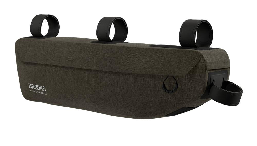 BROOKS Scape Frame Bag Mud Green - wasserdichte Rahmentasche 3 Liter mit Reißverschluss & Klettbefestigung - ideal für Gravel, Touring & Bikepacking