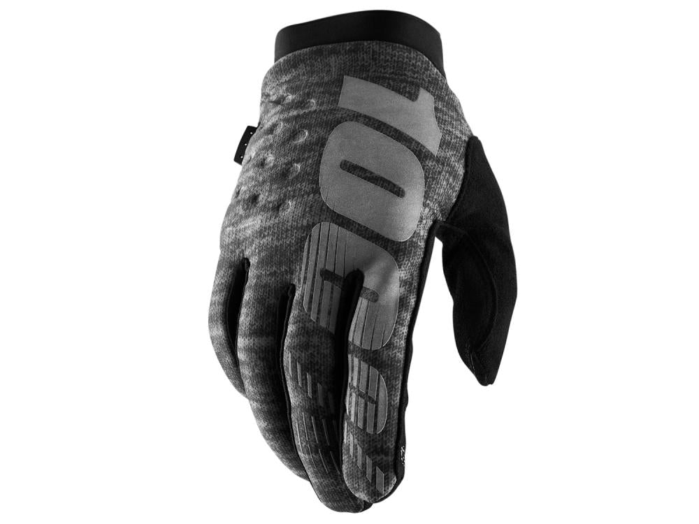 100% Brisker Cold Weather Glove M Heather Grey - warmer MTB-Handschuh mit direktem Griffgefühl