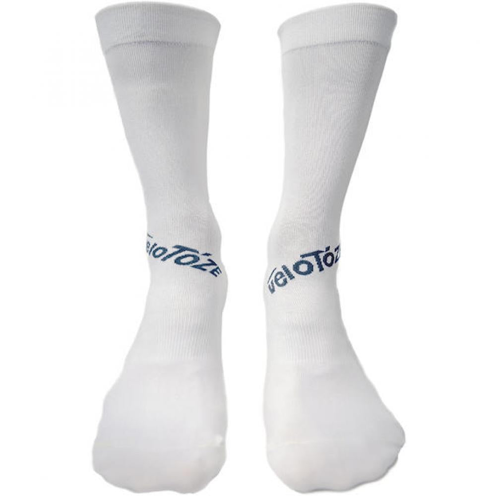 VeloToze Socken Leightweight weiß S/M (37-42,5) - ultraleichte Fahrradsocken für maximale Performance