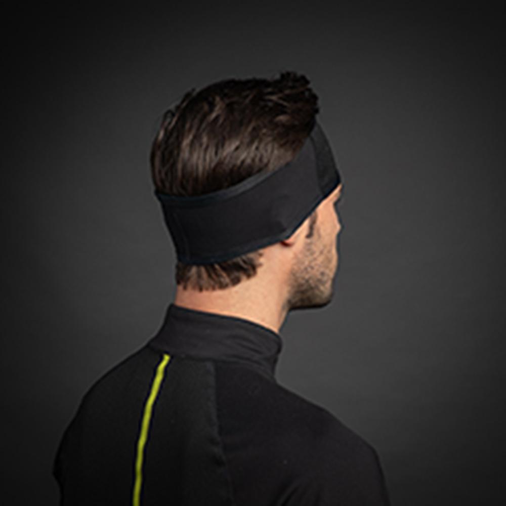 CHIBA Windstopper Stirnband - S/M, schwarz, atmungsaktiv, winddicht, reflektierend