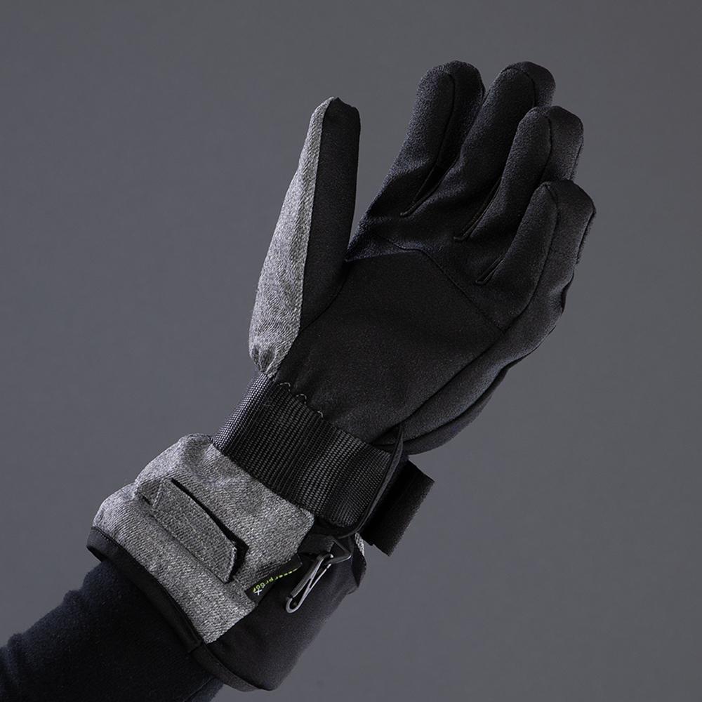 CHIBA Board - wasserdichte Primaloft Winter-Radhandschuhe mit Protektorschiene, Gr. 8, hellgrau/weiß