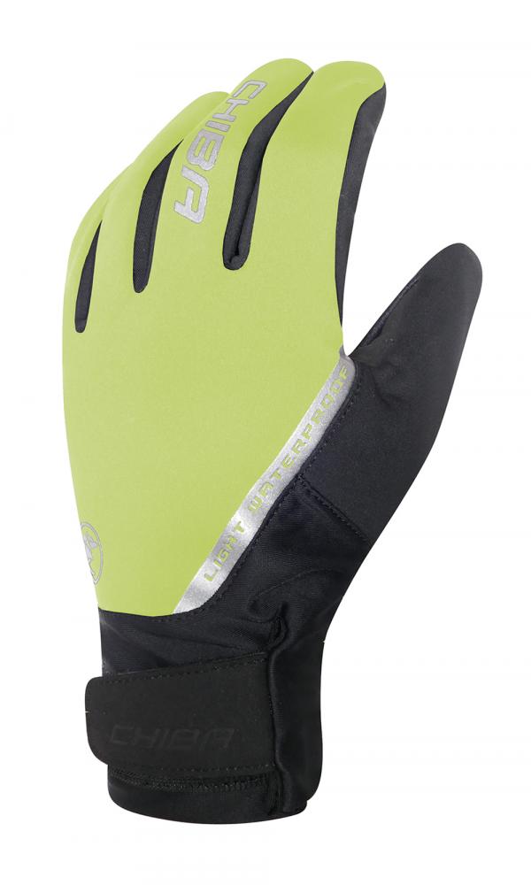 CHIBA Softshell Waterproof - wasserdichte Radhandschuhe neongelb, Größe M