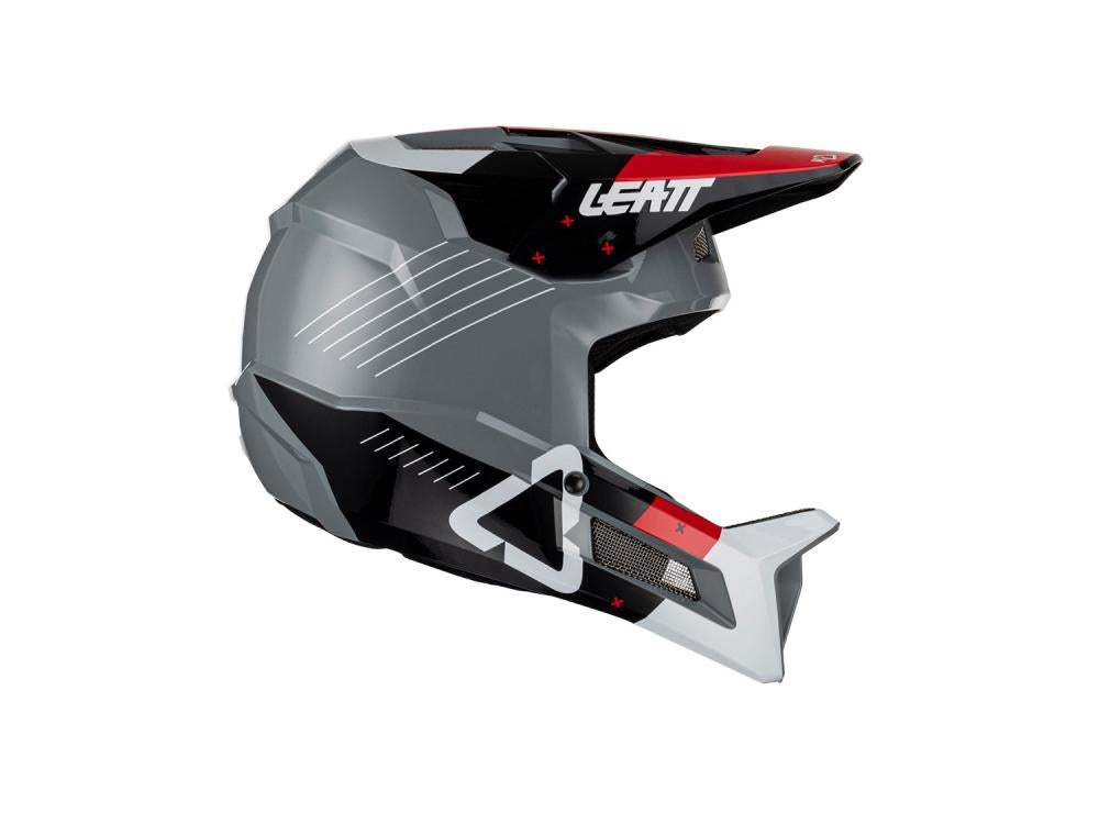 Leatt Helmet MTB Gravity 2.0 Vollgesichtshelm XXL Titanium - Kopf- und Gehirnschutz mit 360°-Turbinen-Technologie