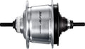 Silberne SHIMANO ALFINE SG-S7001-8 Getriebenabe mit 36 Loch für Fahrräder.