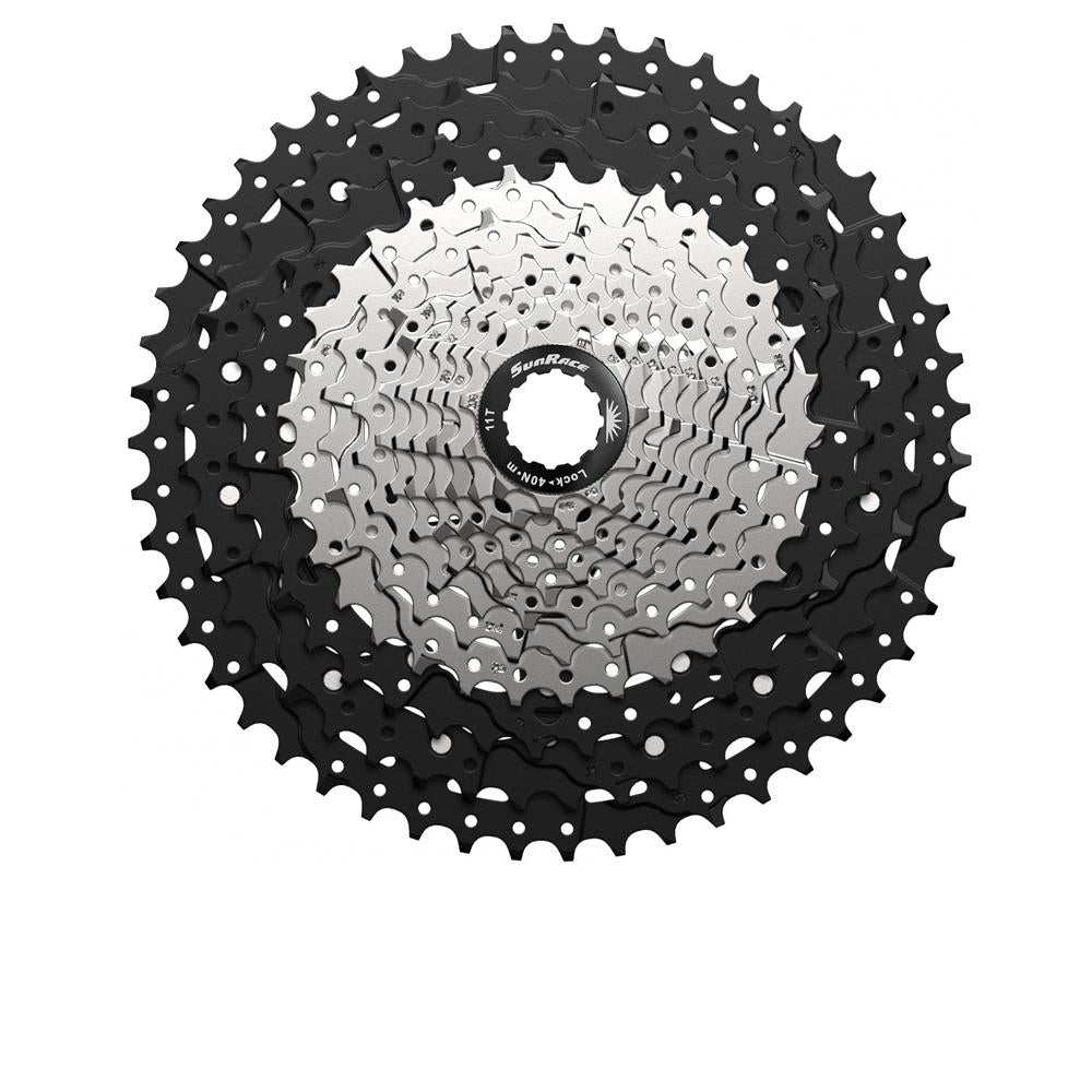 SunRace Kassette CSMZ603 12-fach 11-51z MTB Sram/Shimano kompatibel, schwarz-silber Fahrrad Ritzelpaket.