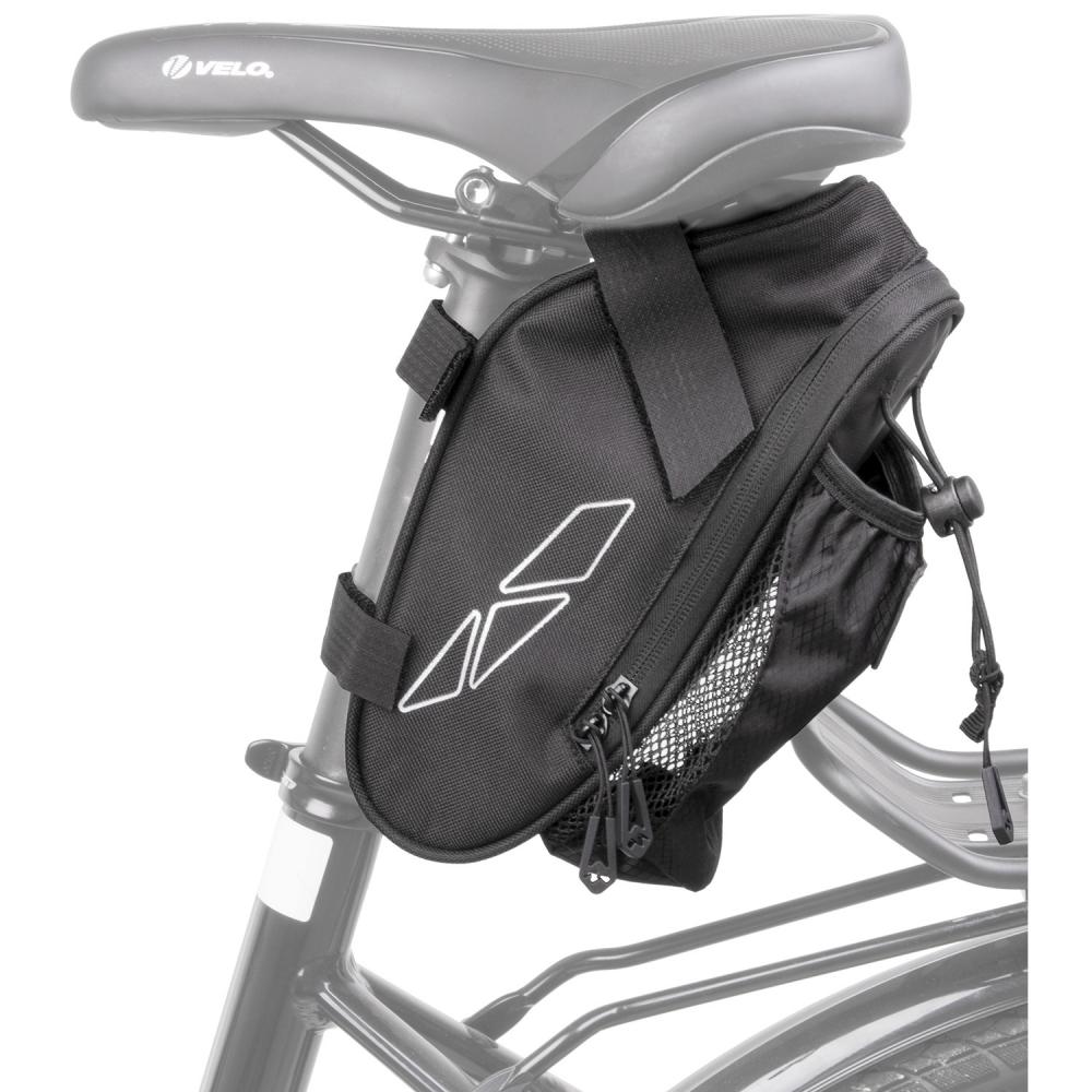 M-WAVE Amsterdam Bottle Satteltasche praktische Fahrradtasche mit integriertem Flaschenhalter