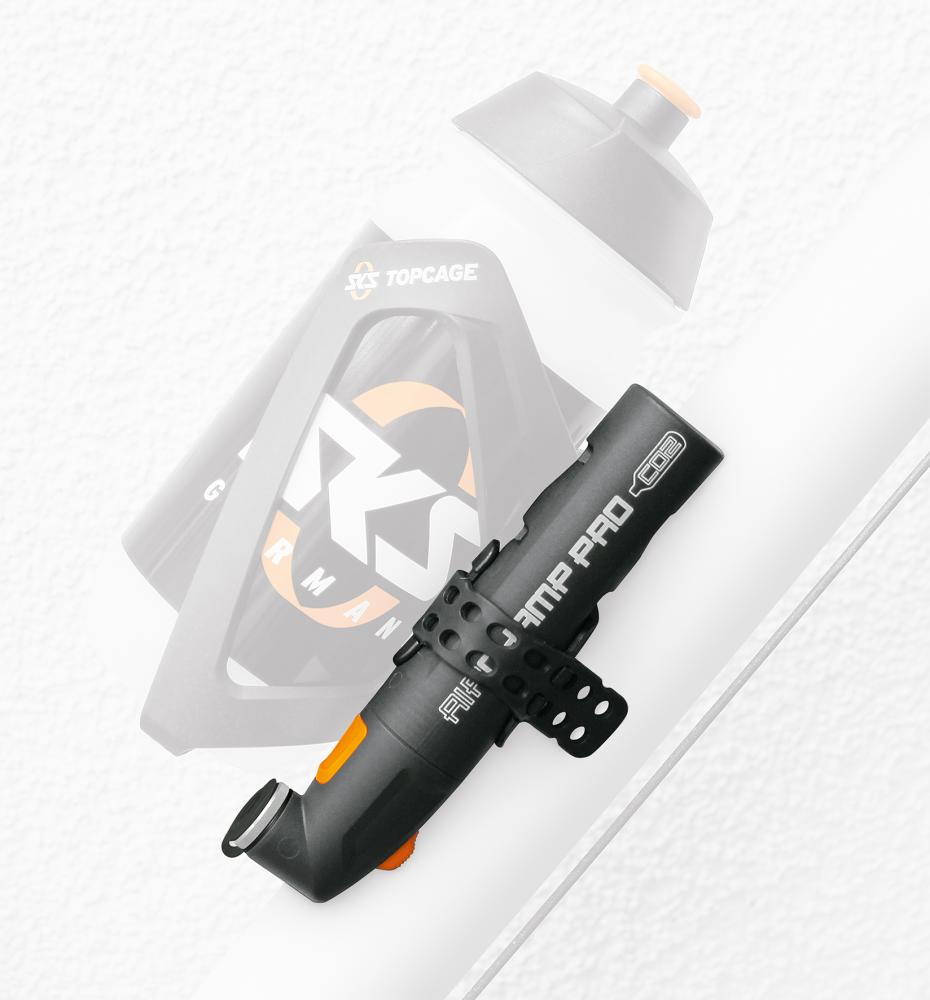 SKS Airchamp Pro CO2-Luftpumpe â leichte Einhandbedienung - für alle Ventilarten geeignet inklusive 16g CO2-Kartusche und Cliphalterung - CO2 Kartusche - Kartuschenpumpe