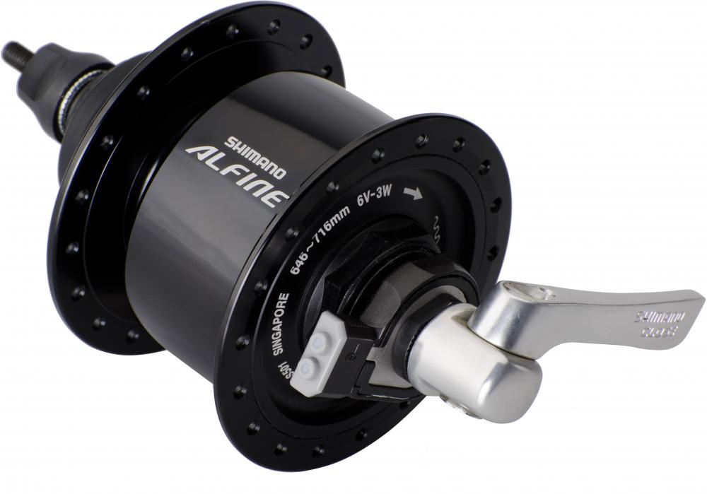 SHIMANO Nabendynamo ALFINE DH-S501 - 6V/3W, 32 Loch, Center-Lock, Schwarz