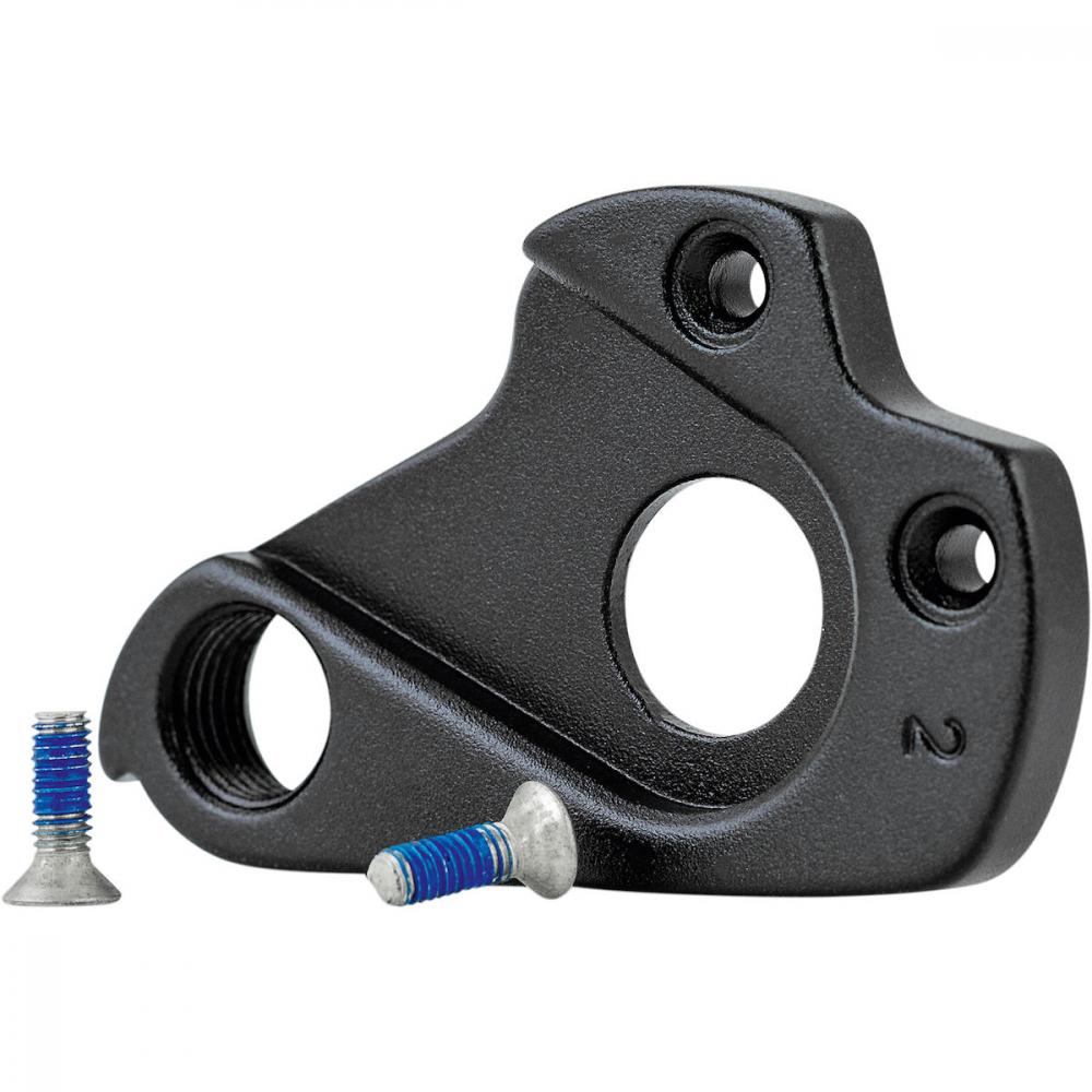 MCG Parts Schaltauge DH-046 Ersatzteil für Centurion & Merida Fahrräder, schwarz mit Schrauben.