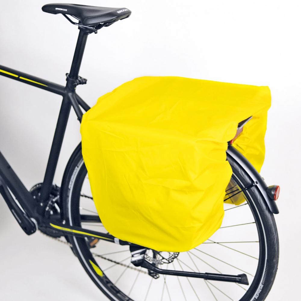 Haberland Überzug für Doppeltaschen gelb - optimaler Regenschutz für Fahrradtaschen