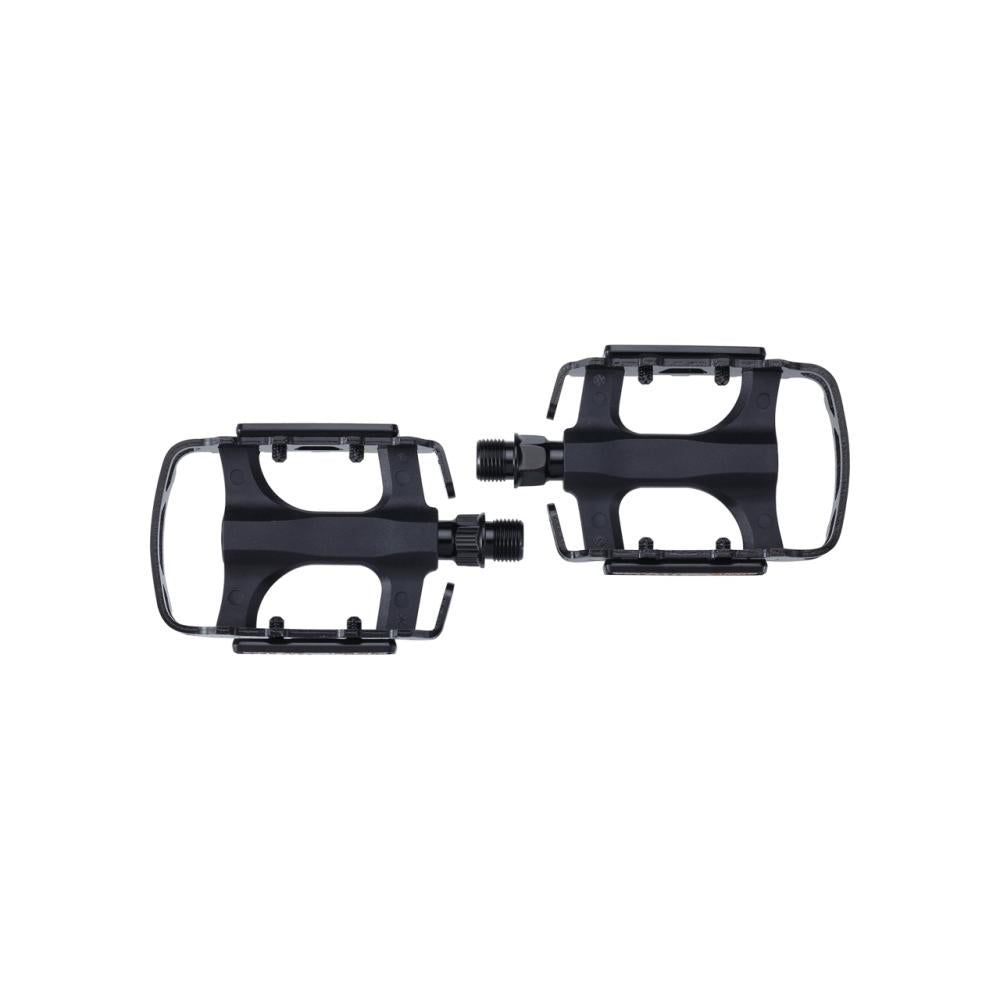 BBB MTB Plattformpedale Mount&Go 2.0 BPD-15B schwarz - Kunststoffkörper mit Metallkäfig, CrMo-Achse, Reflektoren, rutschfest