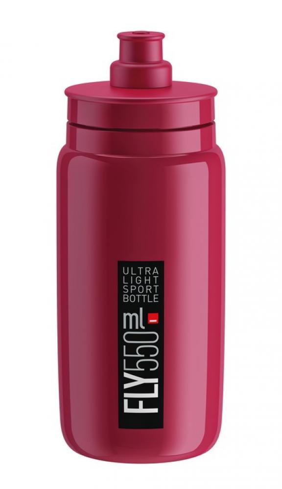 Bordeauxrote Elite FLY 550ml Fahrrad-Trinkflasche, ultraleicht.