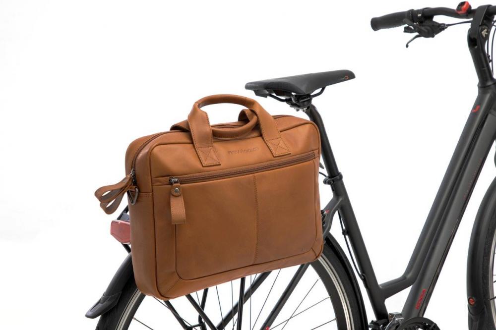 New Looxs Radtasche Luko Leather Cognac 15 Zoll - elegante Bike-Office-Tasche