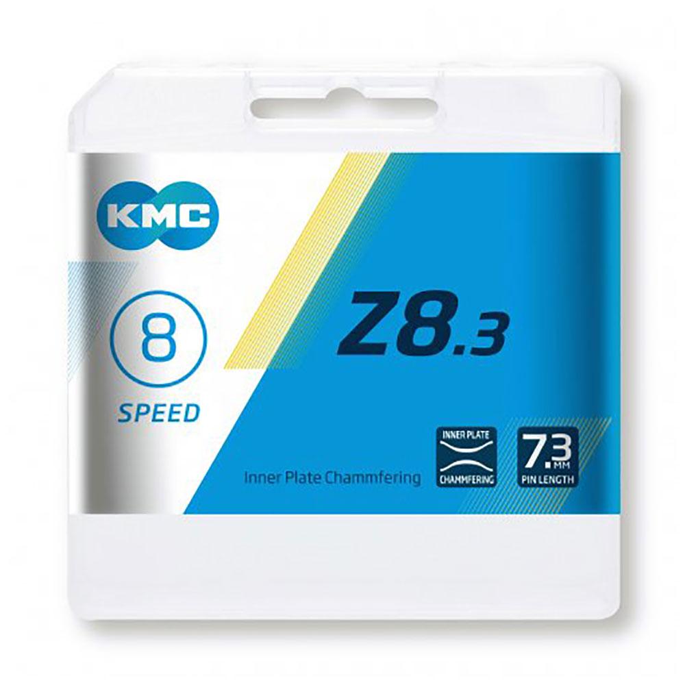 KMC Z8.3 8-fach Fahrradkette Verpackung. Kompatibel mit Shimano/SRAM, ideal für MTB & Trekking.
