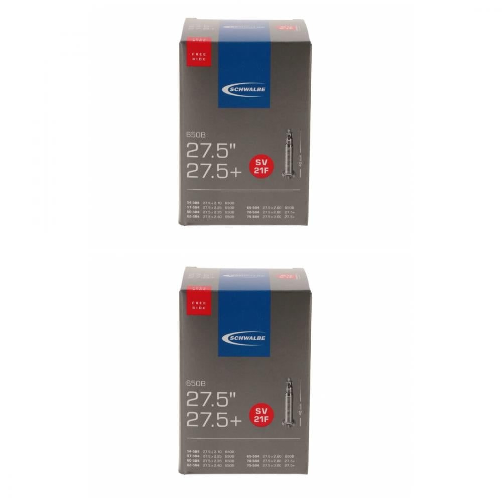 Zwei Schwalbe Freeride SV21F Fahrradschläuche 27.5x2.10-3.00 in Verpackung.