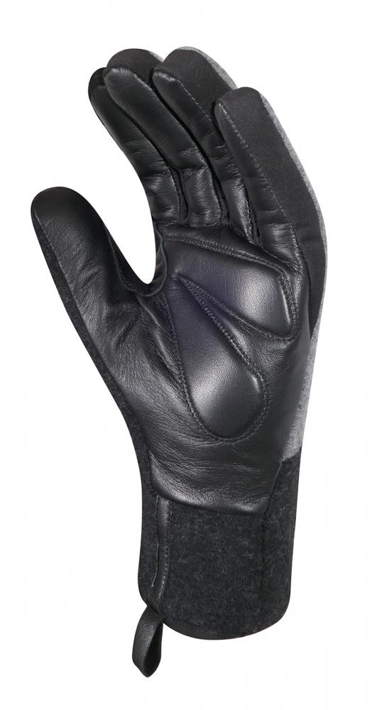 CHIBA All Natural Glove Warm - wasserdichter Merino-Leder Radhandschuh, S, dunkelgrau