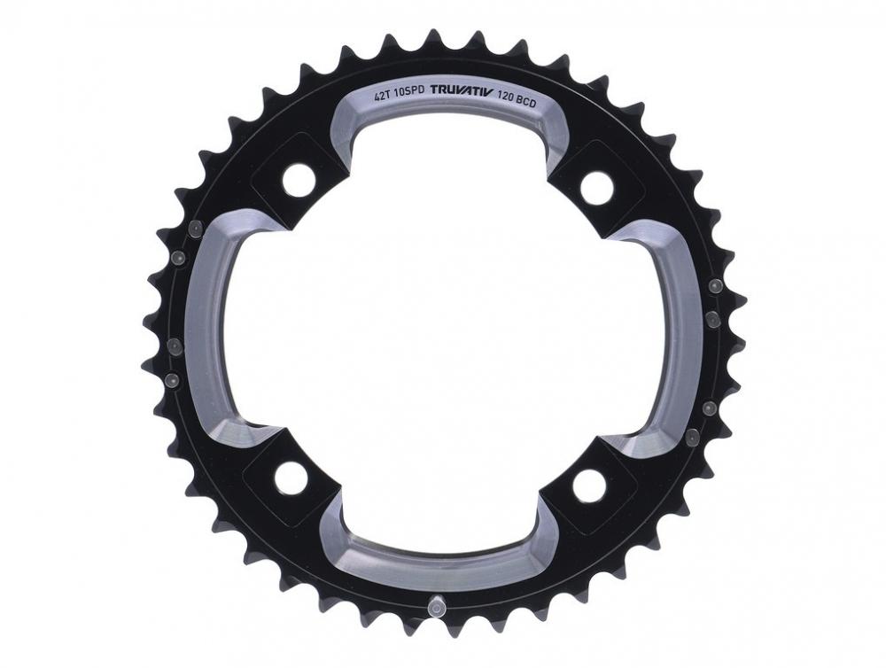 SRAM Truvativ MTB Kettenblatt 42T 10-fach, 120 BCD, schwarz-silber.