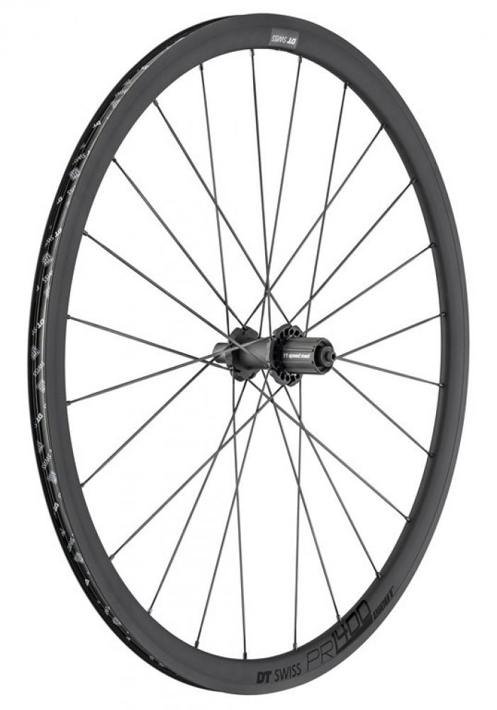 DT Swiss Laufrad PR 1400 DICUT Oxic 622x18 mm schwarz - leichtes High-Performance Rennrad-Hinterrad
