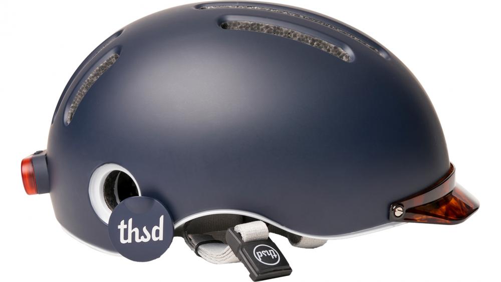 Thousand Chapter Club Navy M MIPS Fahrradhelm - stylischer Urban-Helm mit MIPS-Sicherheitssystem, integrierter Visierhalterung, Belüftung, Größe M 57-59 cm