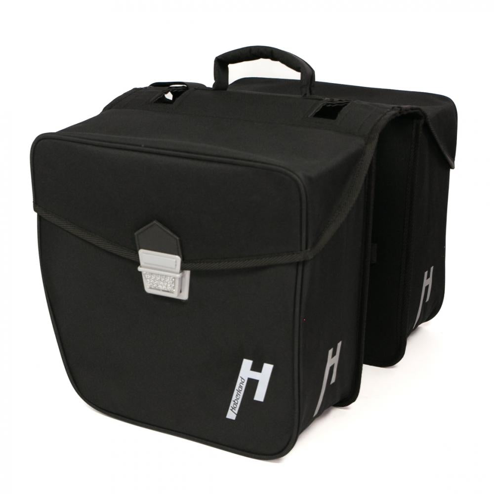 Haberland Doppeltasche 31l Pur schwarz - robuste Gepäckträgertasche mit viel Stauraum